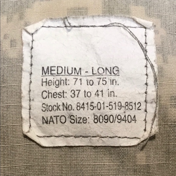 US Army camo coat combat uniform Sz M long - Picture 8 of 9